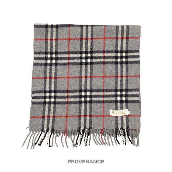 🔴 Burberry Scarf - PURE CASHMERE Nova Check Grey - Picture 1 of 6